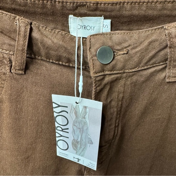 NEW Oyrosy Vintage Western Fringe Flared Jeans Brown Small - Picture 7 of 13